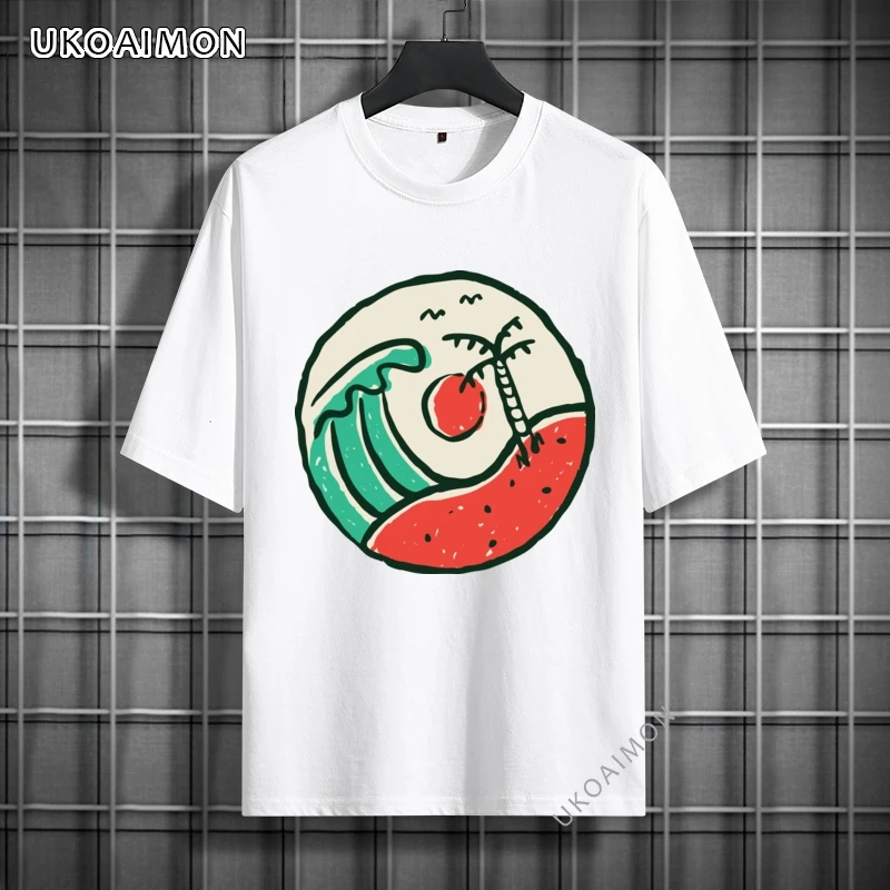 

New Coming Big Wave Casual Hip hop Tees Crew Neck Fashion Tops Tees Pure Cotton Cotton T-Shirts Manga Cool TShirts For Unisex