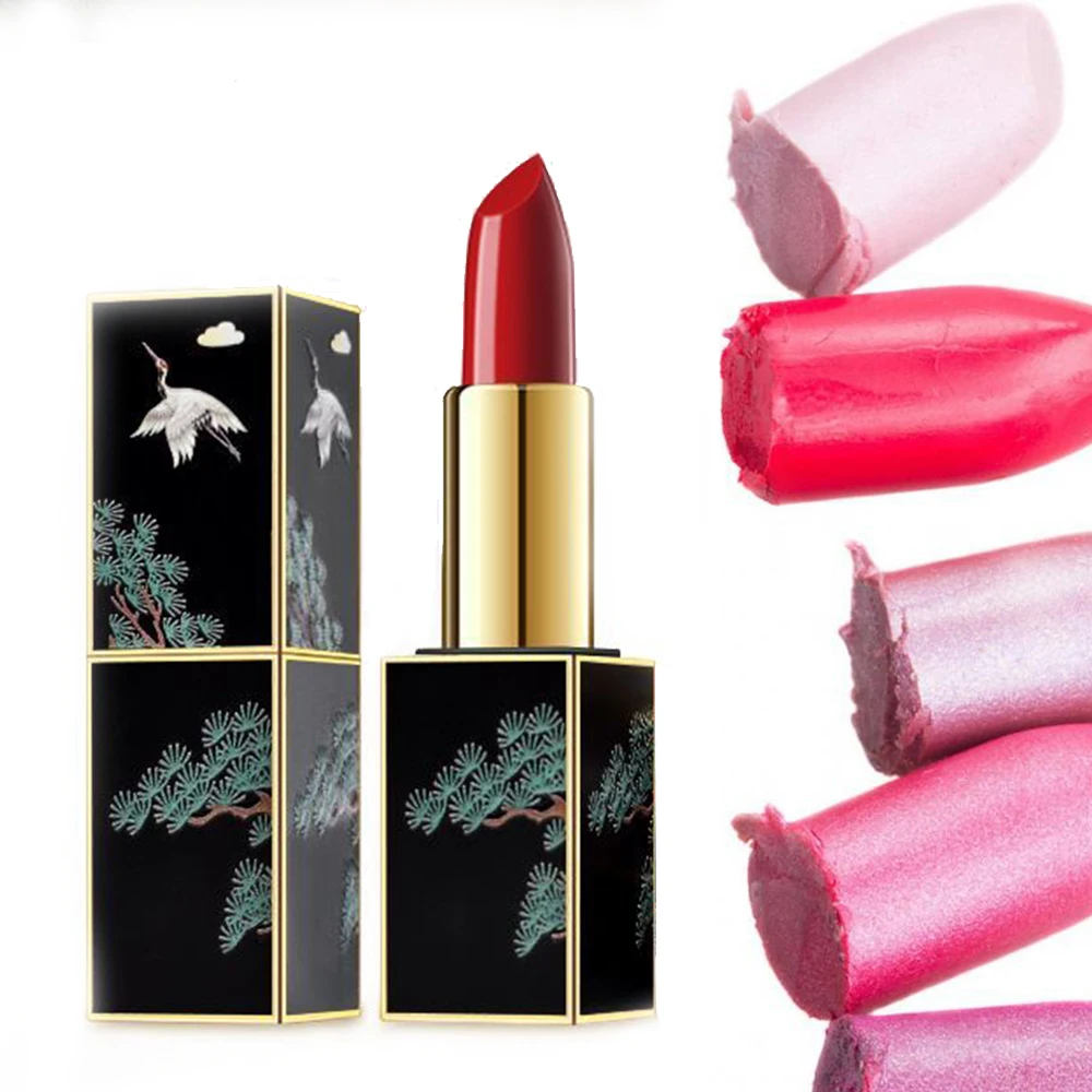 Китайский стиль 3D тиснение магнитная пряжка тюбик для бальзама губ квадратные