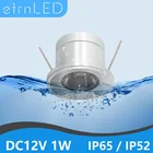 Светодиодный водонепроницаемый точечный светильник etrn, уличная лампа для кухни, ванной, ванной комнаты, встраиваемый потолочный светильник для сауны, IP65, 12 В постоянного тока, 1 Вт