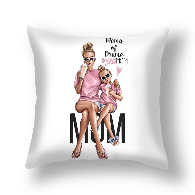 Модный милый мультяшный чехол для подушки Super Mama 45*45 см украшение мамы и ребенка