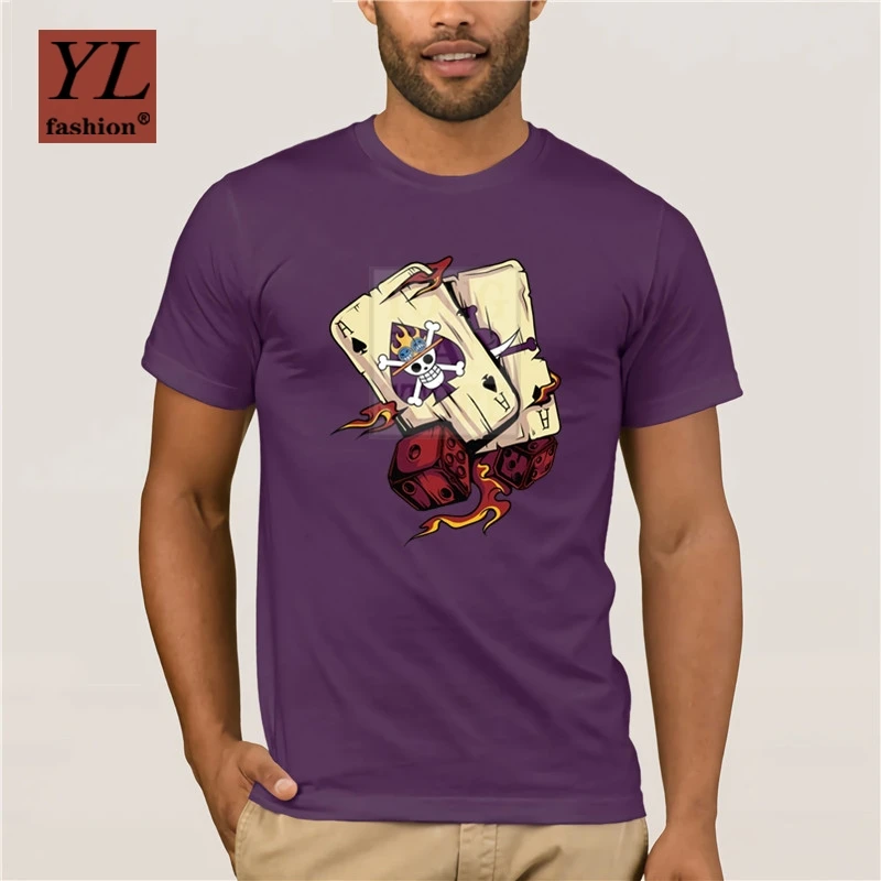 

Fashion One piece Ace Luffy T Shirt Graphic Print Man Pirate Cards Japanese Anime Shirt For