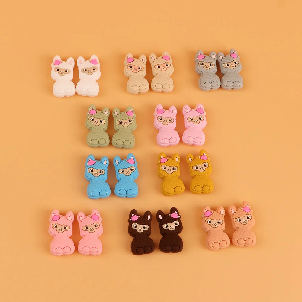 

Kovict 10pcs New Cartoon Mini Sheep Food Grade Silicone Bead Rodent Teething Toy For Teeth Tiny Rod Baby Teether Gift