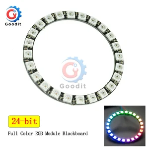 WS2812B модуль полосы 24 бит 24 X WS2812 5050 RGB светодиодный фонарь-кольцо света со встроенными драйверами RGB 24 для Arduino светодиодный модуль