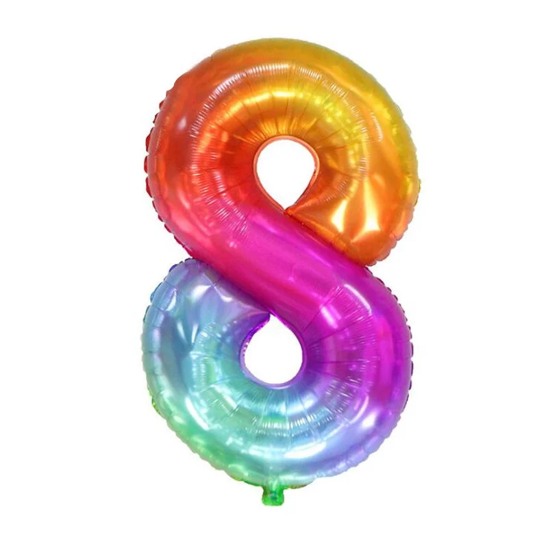 40 дюймовые Разноцветные зеленые воздушные шары из фольги в виде цифр 0 1 2 3 4 5 6 7 8 9