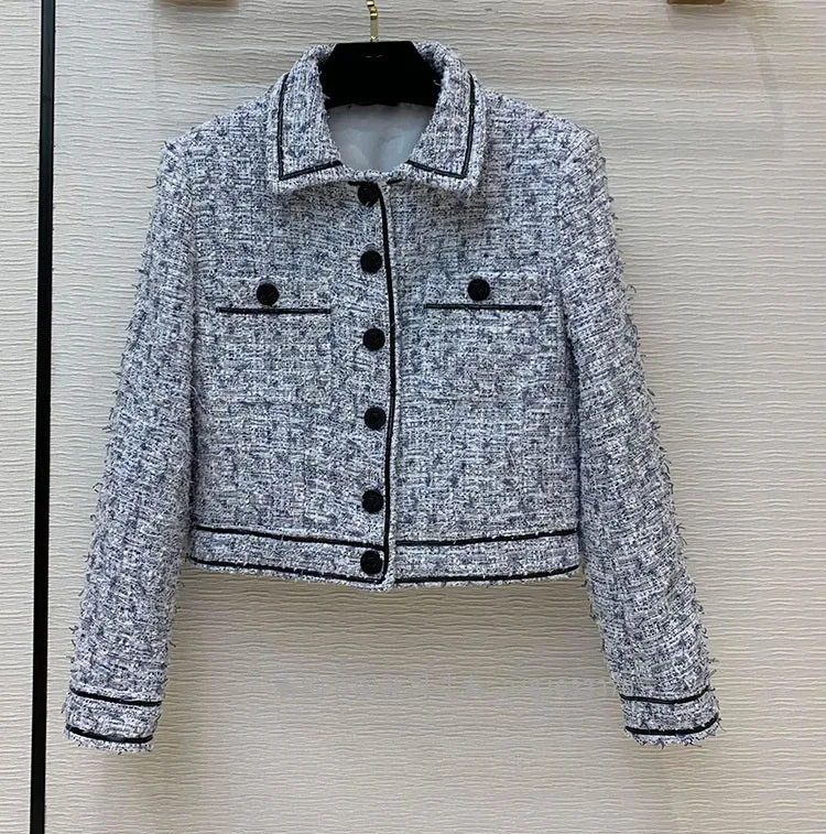 

Новые твидовые junior куртка темперамент ретро небольшой аромат пальто женщина, можно на заказ размер