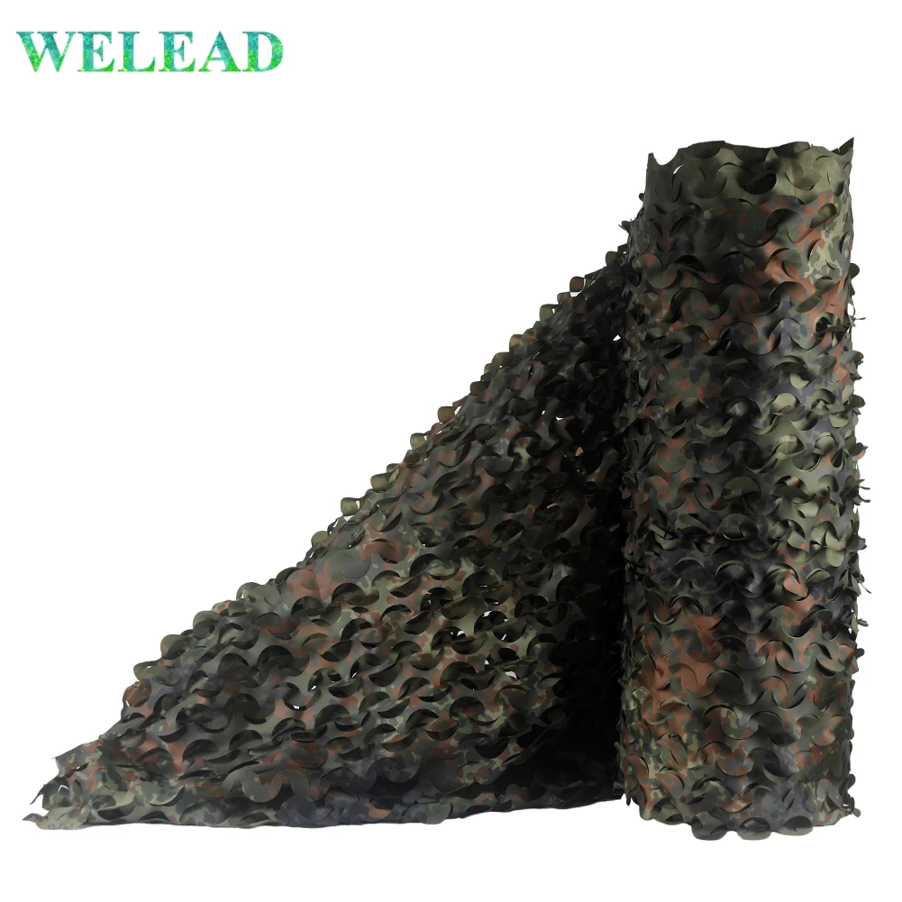WELEAD, простая, 1,5, широкая, немецкая, военная, камуфляжная сетка для охоты, птичья, скрывает тени, часы, фото, маскирующая сетка, флектарн