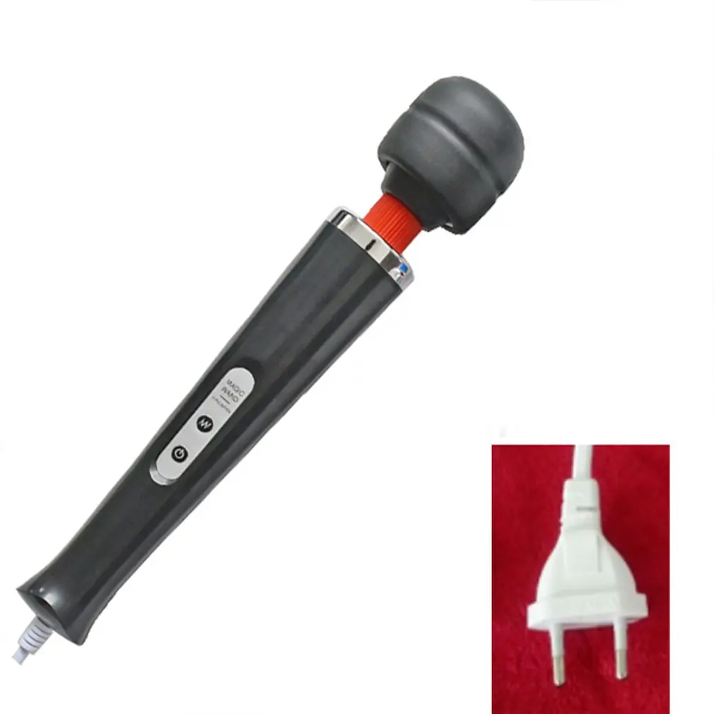 black EU plug 10 скоростей, волшебная палочка, массажер для ног, мощный вибрирующий массаж, вилка EU/US/UK, USB подзарядка, массажная палочка - Цвет: black EU plug