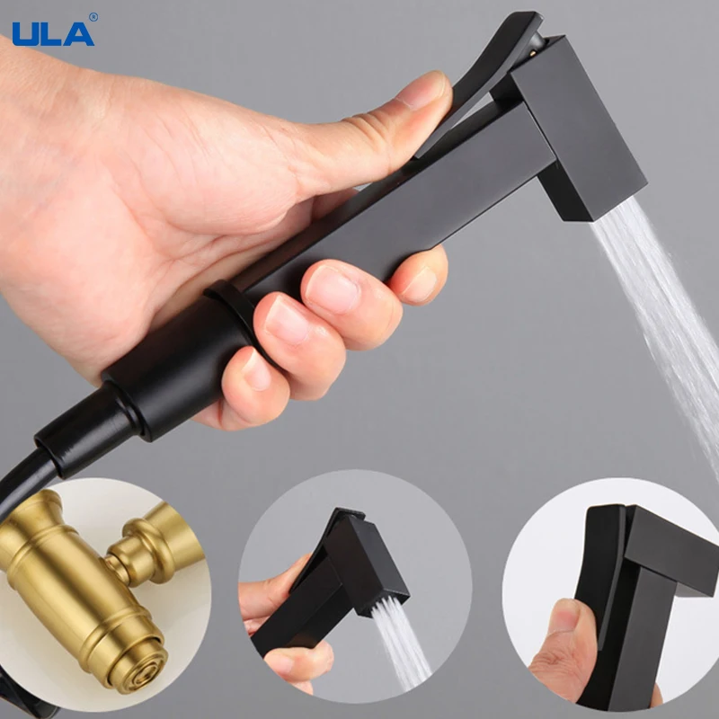 Латунный черный смеситель для биде ULA ванной туалета горячей и холодной воды