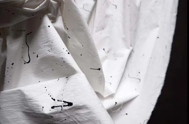 Платье-рубашка из хлопчатобумажной и льняной ткани с брызгами | Дом сад