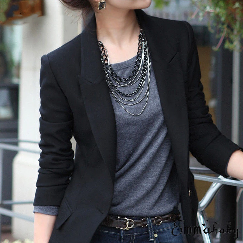 Женский приталенный пиджак повседневная верхняя одежда больших размеров с