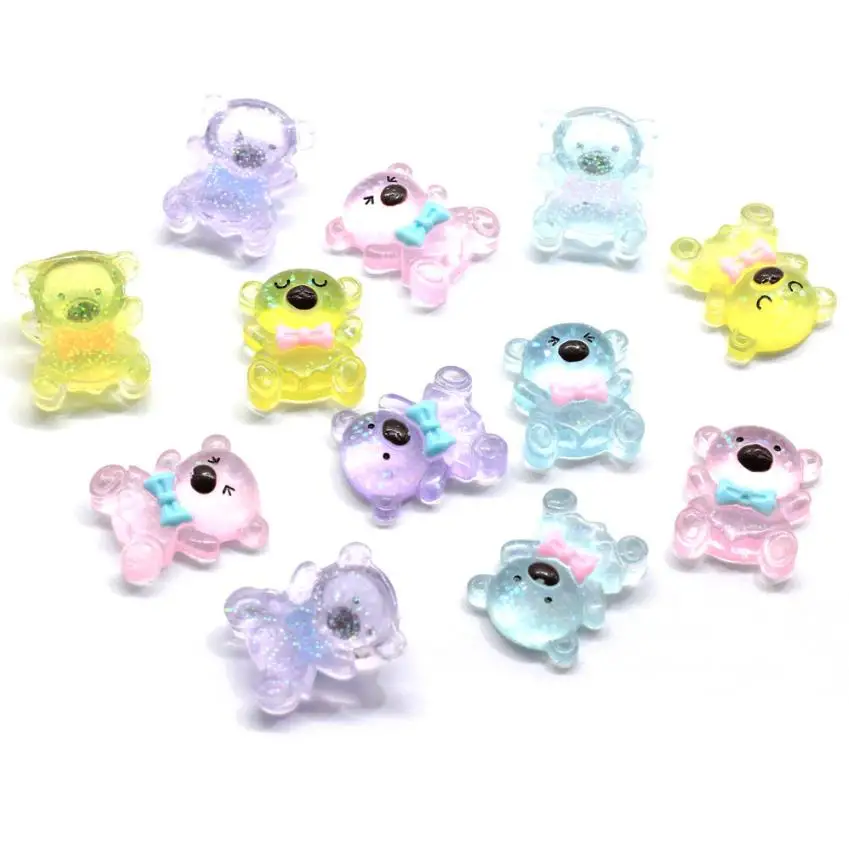 

Cute Cartoon Animals Flatback Bear Resin Flatback Ornaments For Phone Case Center Xmas Decorations