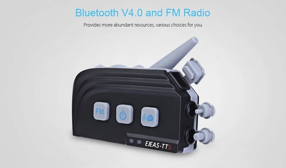 EJEAS TTS велосипедный Bluetooth домофон мотоциклетный шлем гарнитура 4 всадника мото Переговорная система связи с FM