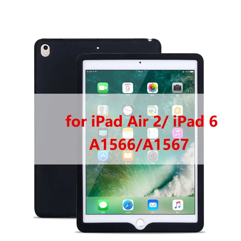 for iPad Air 2 h Tablet Silicone Case for iPad 9.7 Air 2 Case Soft Shockproof 360° Protection Back Shell Cover for iPad mini 2 3 4 Case - Цвет: for iPad Air 2 h