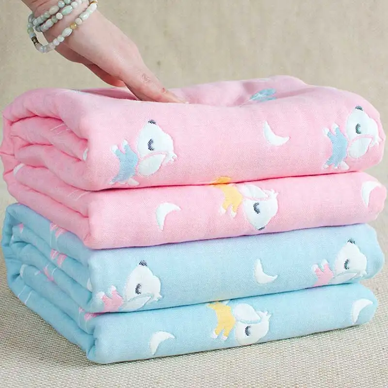 6 layers Blankets for Newborn Muslin Cotton Thick Swaddle Baby Blanket 100*100m Baby Swaddling Baby Quilt Bath Towel Toy Mat