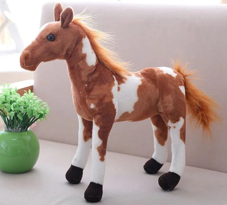 30/40cm Simulation Toy Horse Cute  Stuffed Animal Soft Plush Toys Room Decoration Toy Horse Creative Birthday Gift baby horse jewelry creative cute craft doll gift decoration creative cake wooden horse rocking horse resin craft gift