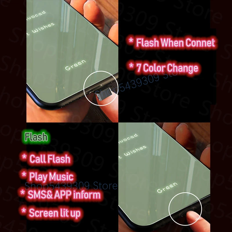 Shining Protect Phone shockproof Glasses Cover For Apple iPhone 7 8 Plus 11 XS XR MAX Sound Acoustic Control Mobile Phone Case