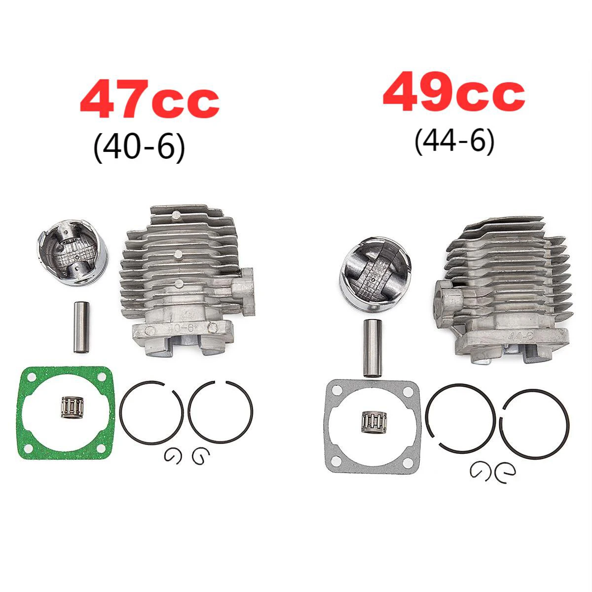 

49CC (44-6) or 47CC (40-6) Engine Cylinder Head With Piston Pin Full Kit For 2 Stroke Mini Dirt Bike ATV Quad Pocket Bike