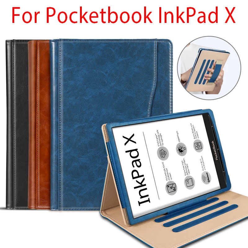 Роскошный чехол для Pocketbook InkPad X 2020 e Reader с ручным держателем X10.3 Магнитный