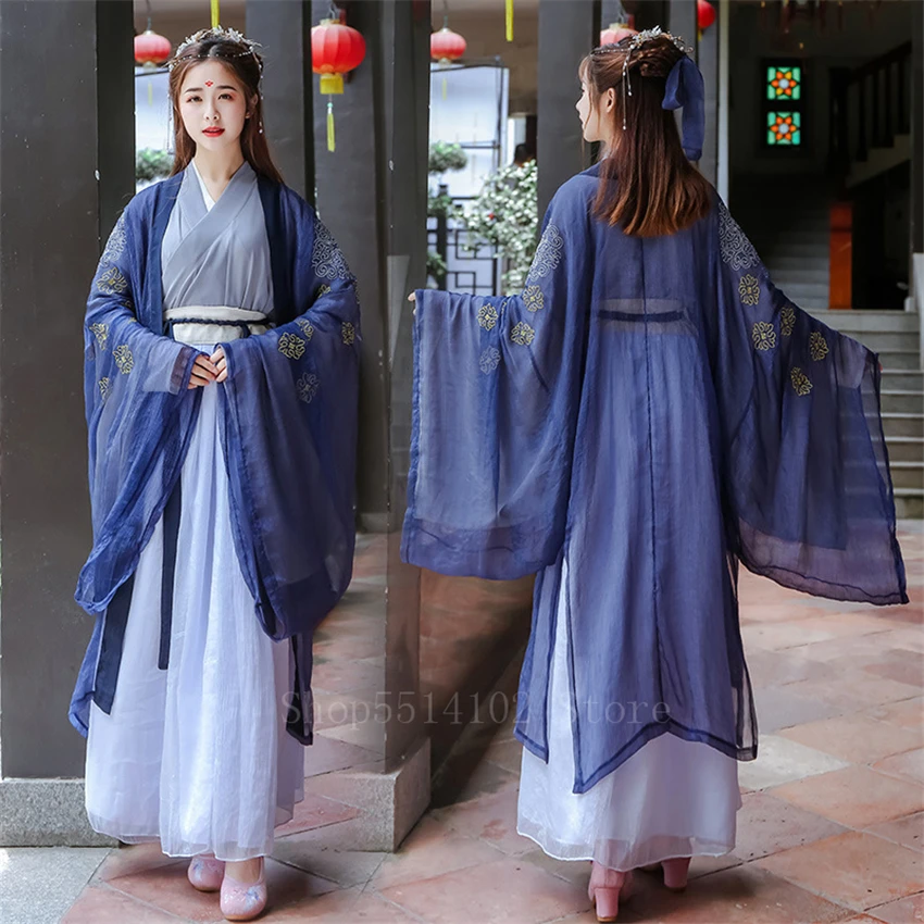 Традиционные китайские платья ханьфу элегантные феи женские сценические