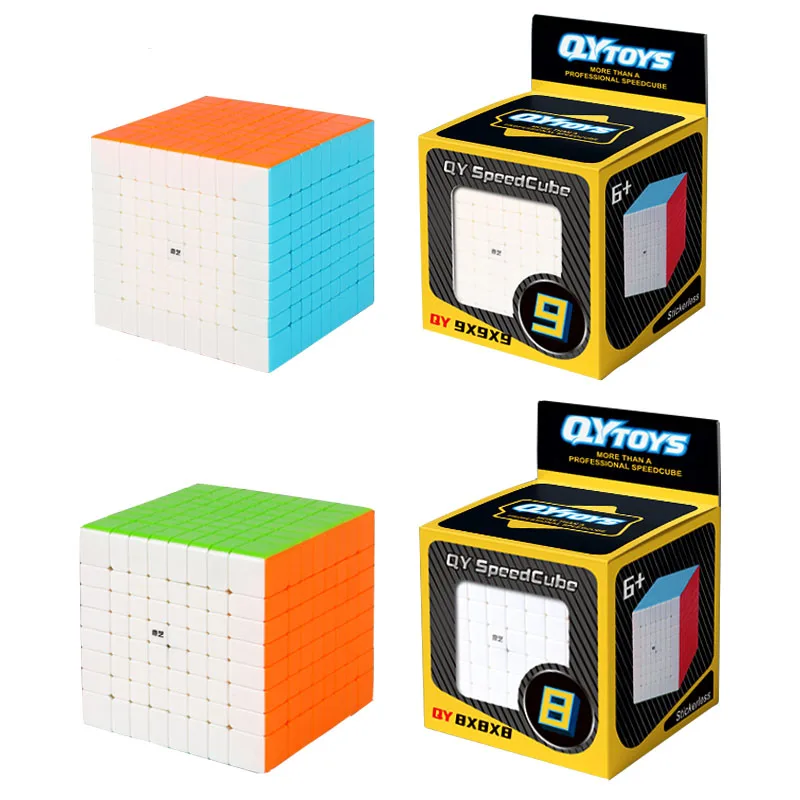 HelloCube-Cubo m&aacute;gico QiYi, rompecabezas de velocidad de alto nivel, Cubo sin pegatina, juguetes educativos para ni&ntilde;os, 8x8, 9x9-5