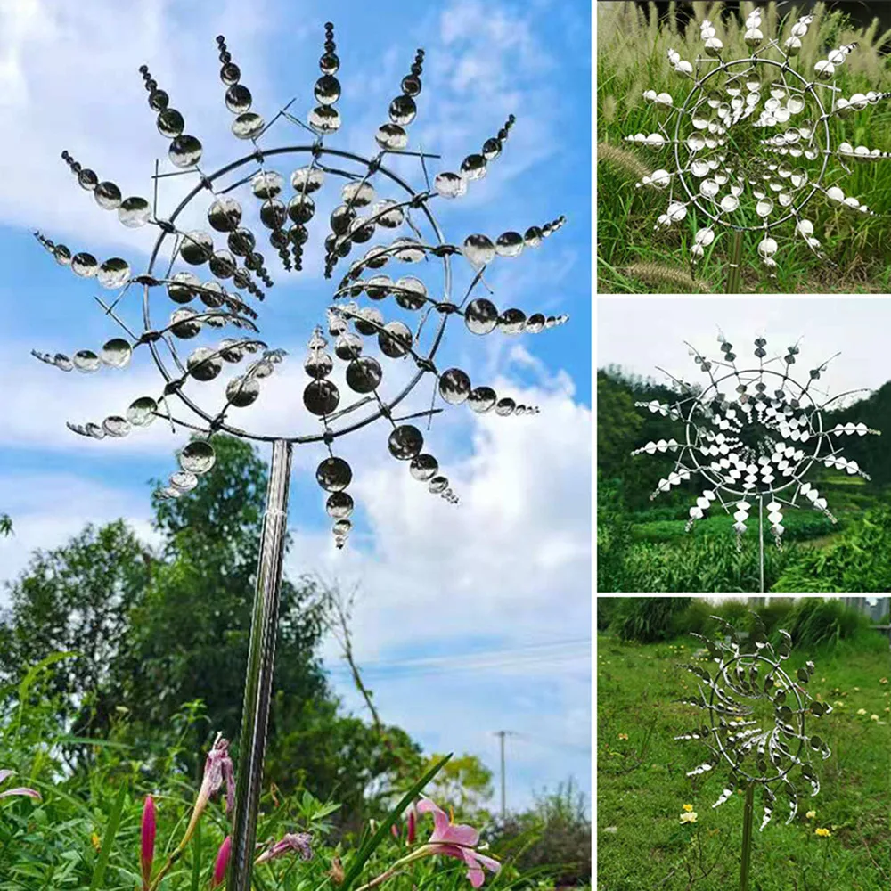 

Уникальная и волшебная металлическая ветряная мельница, ветряные Спиннеры, ветряные Ловцы, двор, патио, украшение для сада