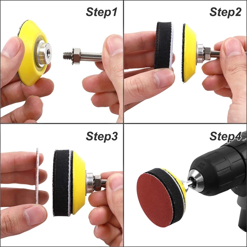 

180pcs Sanding Discs Pad Kit for Drill Sander, Drill Sanding Attachment Sandpapers with Backer Plate 1/4 Inch