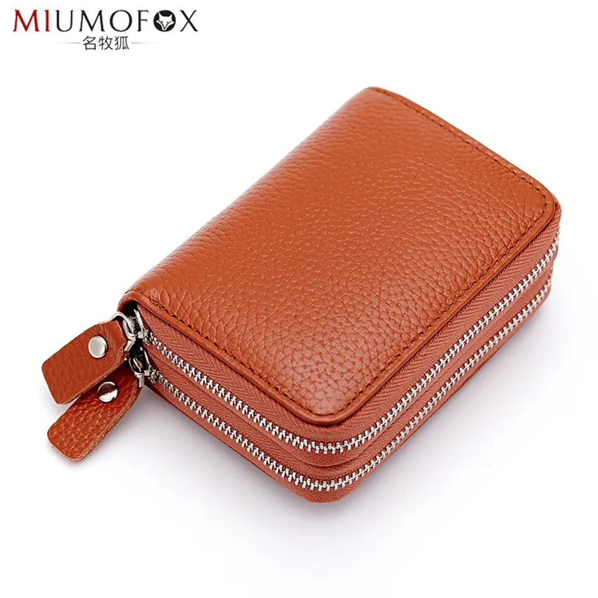 

Натуральная кожа, коровья кожа, унисекс, одноцветные держатели для карт и удостоверений личности, двойная молния, коробка, кошелек, повседне...