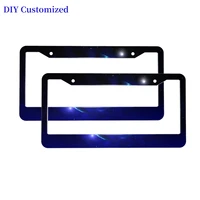 wholesale custom diy alumina round hole license plate frame a pair uv full width single sided printing customization dropship