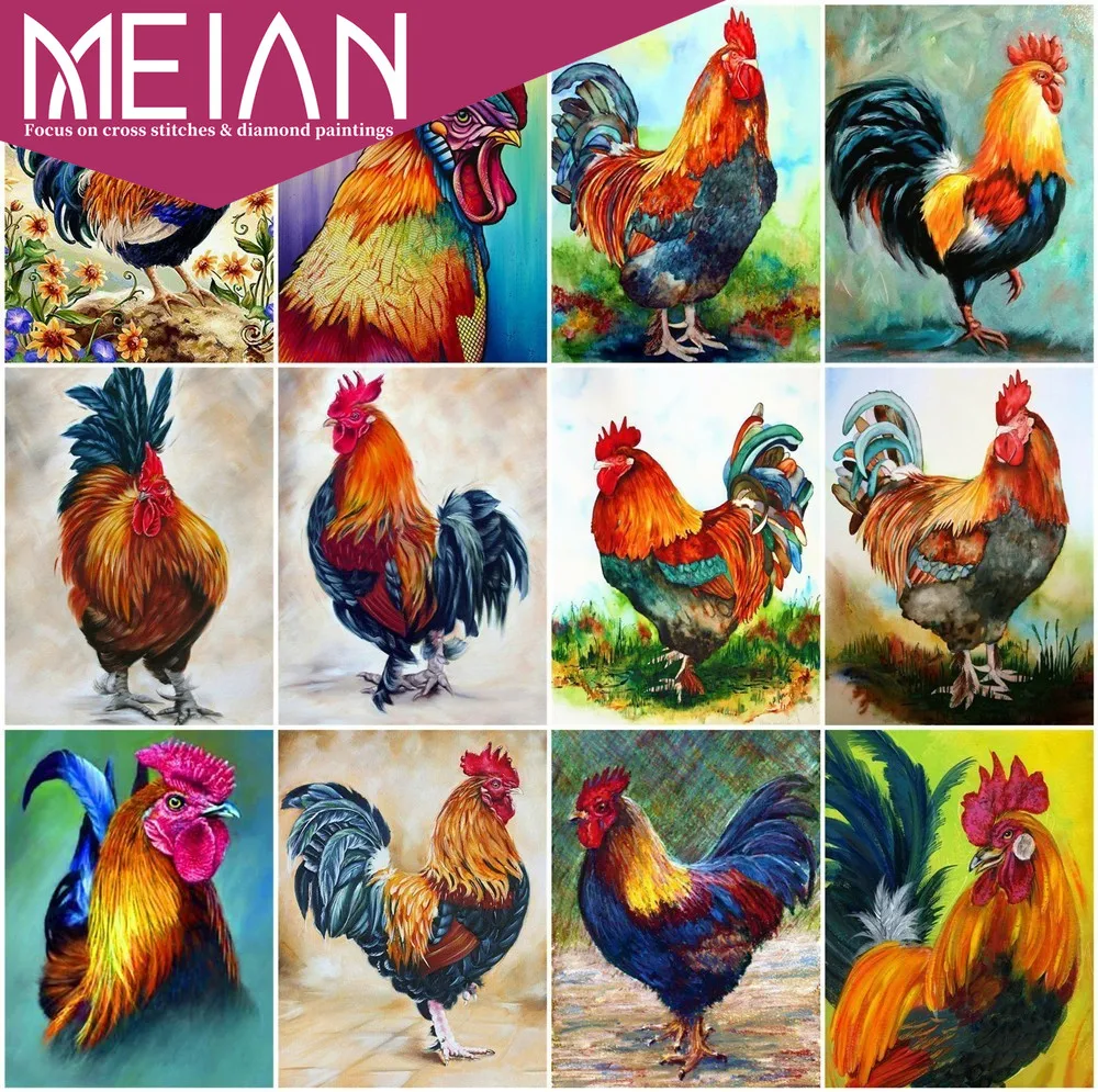 2020 Meian цыпленок Алмазная вышивка картина курица животное Стразы 5D мозаика