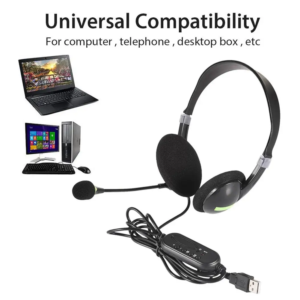 

Call Center Wired Headset With Microphone Telephone Operator Headphone Noise Canceling For Computer Phones Desktop Boxes