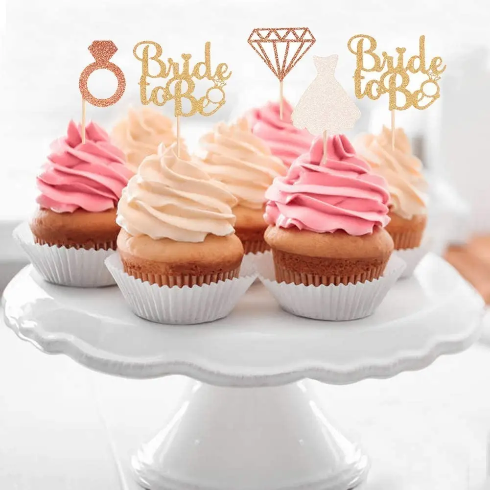12 шт. с надписью &quotBride To Be&quot торт для капкейка 3D кольцо бриллиантом свадебное