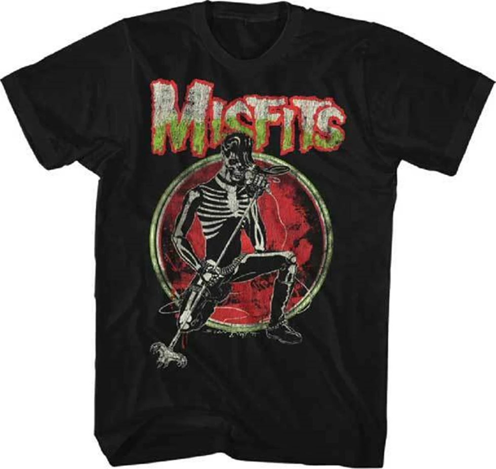 Новый Misfits Состаренный Скелет Solo панк рубашка (Sml 2Xl) Badhabitmerch крутая Повседневная