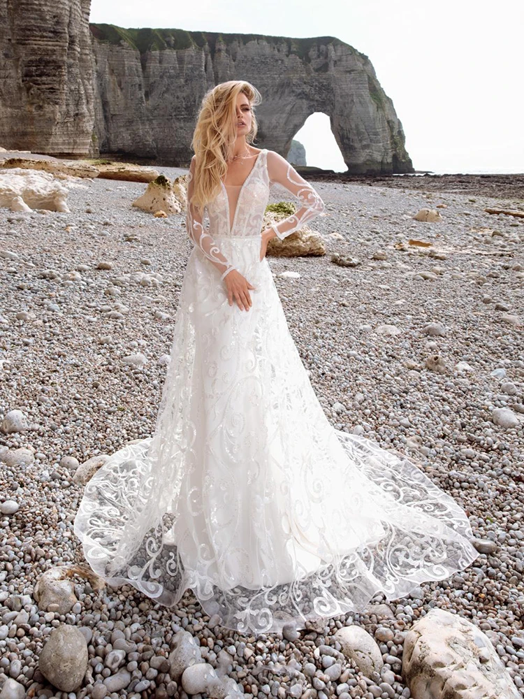 

Hi Shy Bride New Simple Wedding Dress Backless Sleeveless Design Chiffon Lace Bride Dresses Princess Dress Plus Size Tailor-made