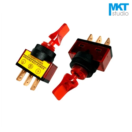 

100Pcs Plastic ON-OFF-ON 6.5mm Pitch 3 Pins 3 Positions SPDT 1P2T Miniature Flat Toggle Switch With LED, Red/Green/Blue