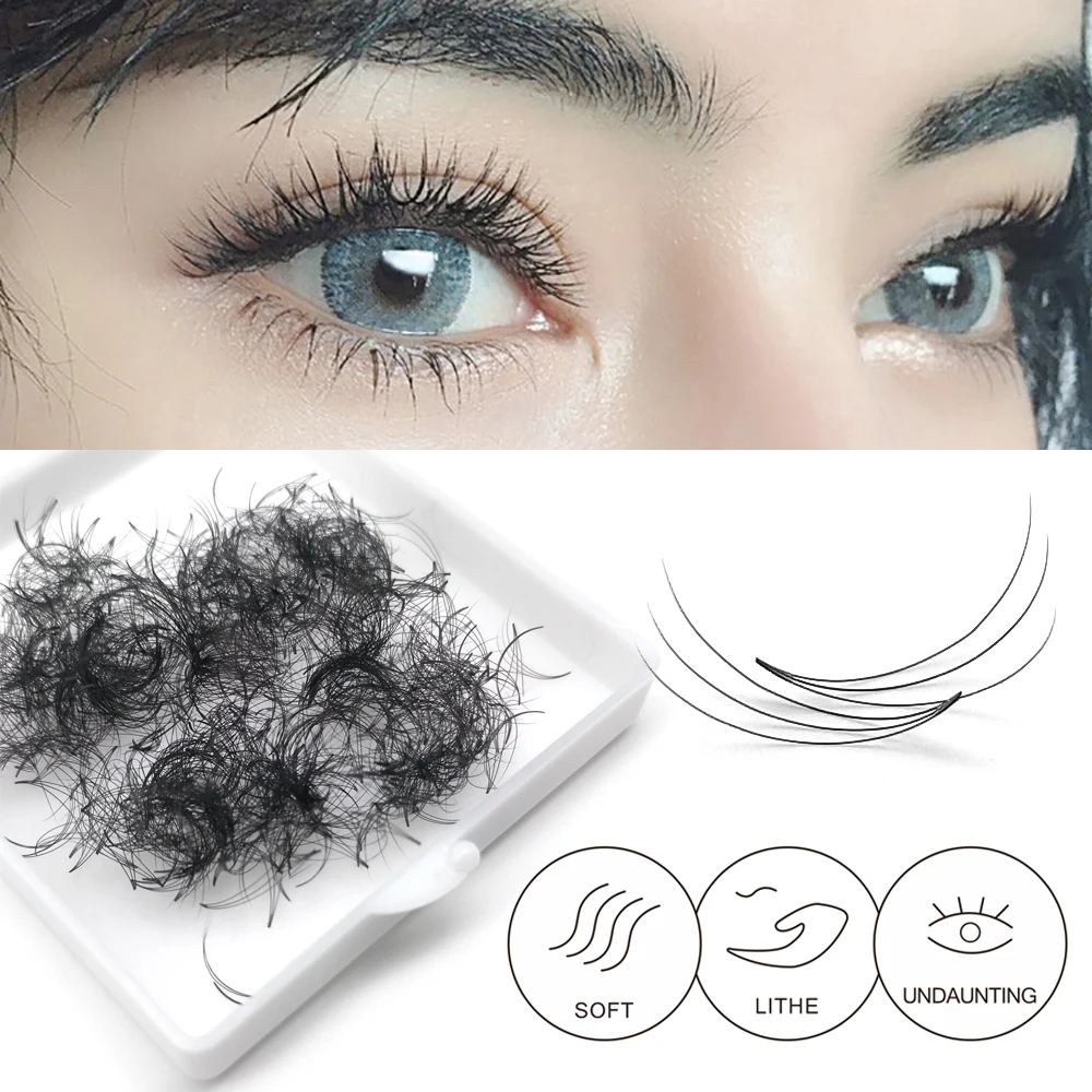 100/1000 Fans Sharp Slim Narrow Stem Premade Volume Fans Loose Thin Pointy Base Russia Volume Eyelashes Extensions Makeup Cilia