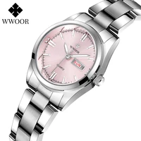 women watch wwoor 2021 fashion casual quartz watches ladies waterproof wristwatch stainless steel girl clock relogio feminino