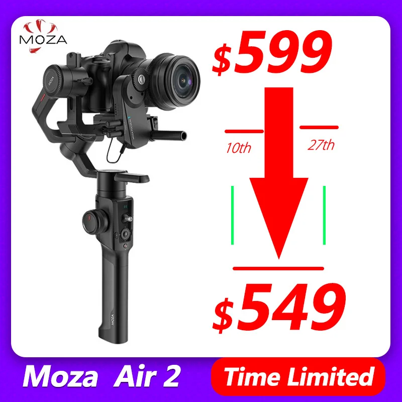 Gudsen Moza Air 2 карданный 3-осевой стабилизатор для карманных видеокамер Blackmagic 4k BMPCC sony A7S A7R3 GH5 DSLR Камера VS DJI Ronin S Moza Air2