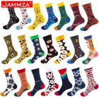 Осенние Хлопковые женскиемужские носки с принтом разных видов, веселые Модные Винтажные повседневные Мультяшные носки в стиле Харадзюку, смешные носки с узором еды