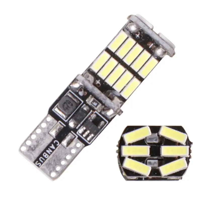 

Signal Lamp 1200Lm T10 W5W LED Canbus Bulbs 4014 26SMD Instrument Lights White 12V 7000K LED Reversing Lights