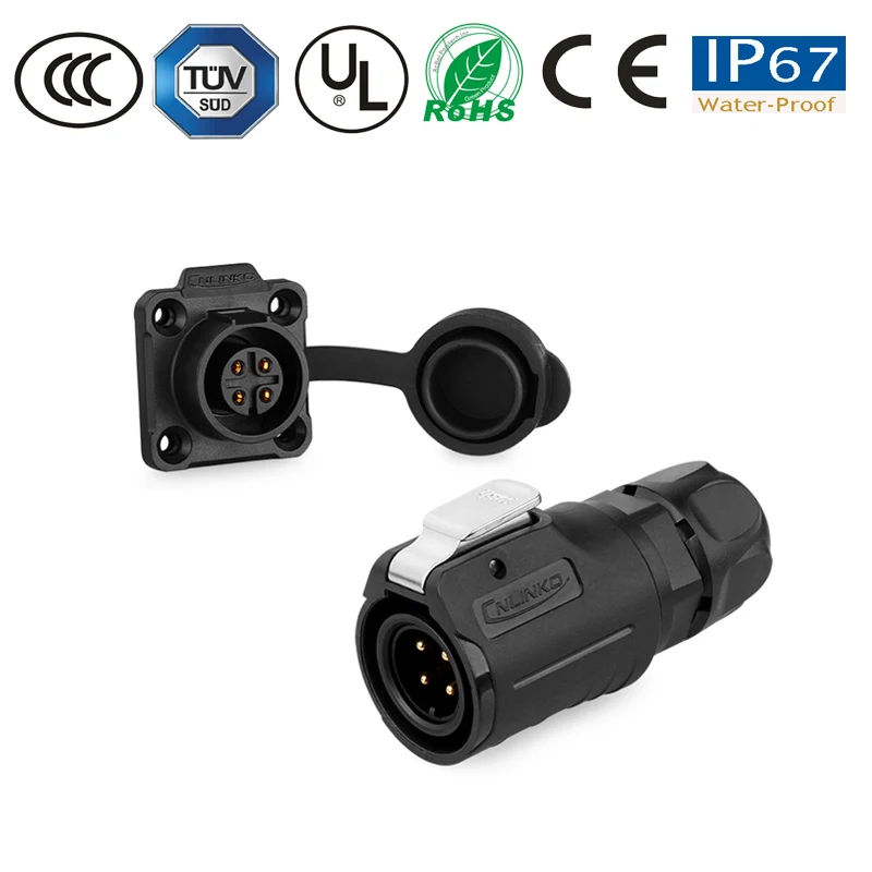 Водонепроницаемый штепсельный разъем для кабеля M16 4 контакта розетка со