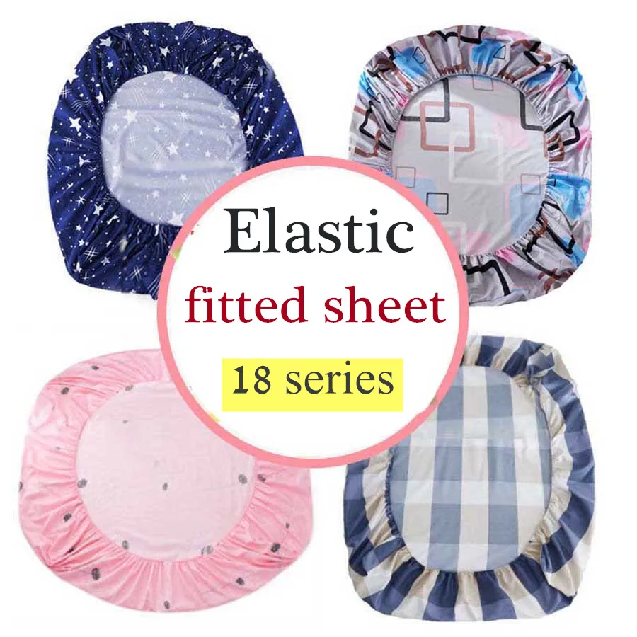 

WOSTAR Geometric printed elastic fitted sheet mattress protector cover adult kids double bed super soft cozy king size bed sheet