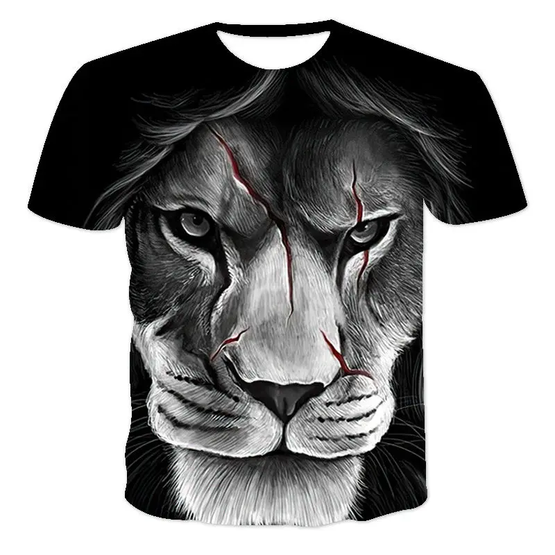 

The Latest Animal Lion Series For Men And Women In Spring And Summer Popular 3D Printing Fashion Casual Sports T-Shirt Xxs-6xL