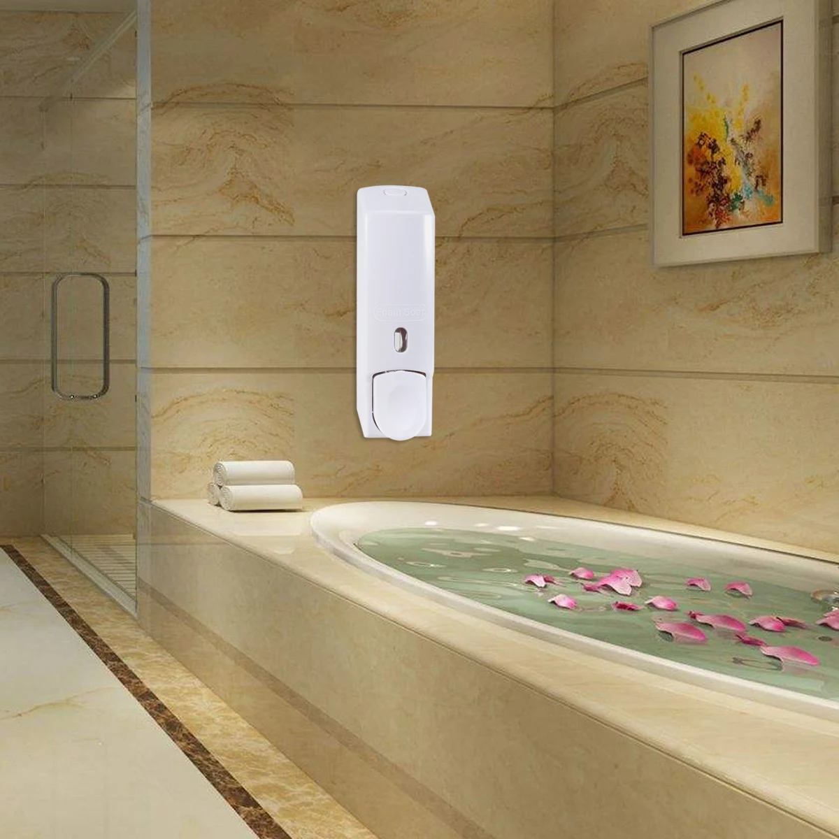 Диспенсер для жидкого мыла 600 мл настенный пластиковый дозатор насос ванной душа