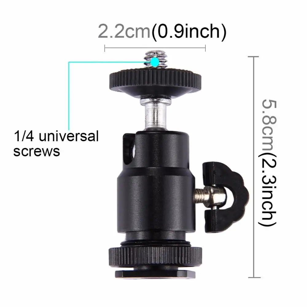BEESCLOVER Mini Ball Head Mount Hot Shoe Tripod Screw with Lock ball head 360 Degree Swivel Konsait r60 | Электроника