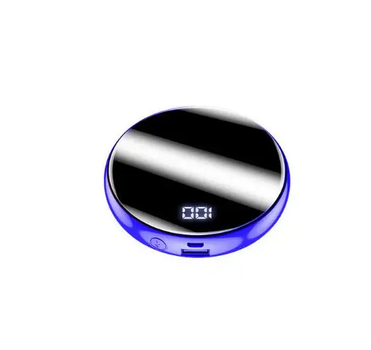 blue 20000 мАч портативный мини внешний аккумулятор с зеркальным экраном зарядное устройство для телефона внешний аккумулятор светодиодный внешний аккумулятор для мобильного телефона - Тип штекера: blue