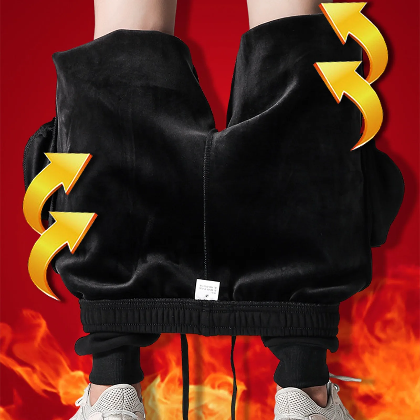 

Men's pants Autumn Winter Casual Solid Color Keep Warm pocket slim Plus Velvet Long Pants Trousers Plus Size 5XL Dropshipping #