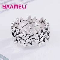 newest retro ring s925 sterling silver thai silver jewellery for female male antique finish tree branch fashion jewelry