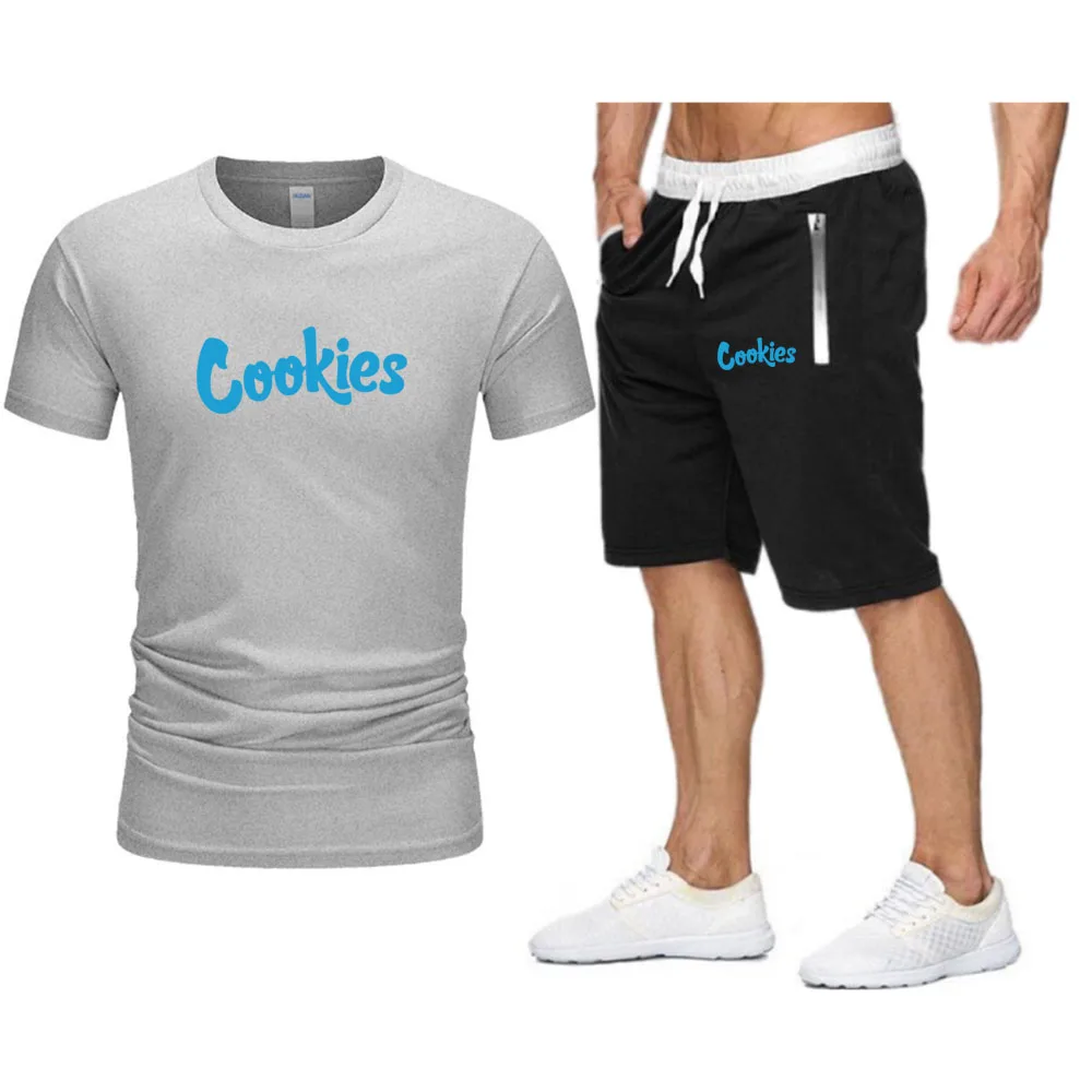 

Summer Short Sleeve Cotton T-shirt Anime Printing Beach Shorts Brand Streetwear Tracksuit Men Oversized Sets Hip-Hop Custom