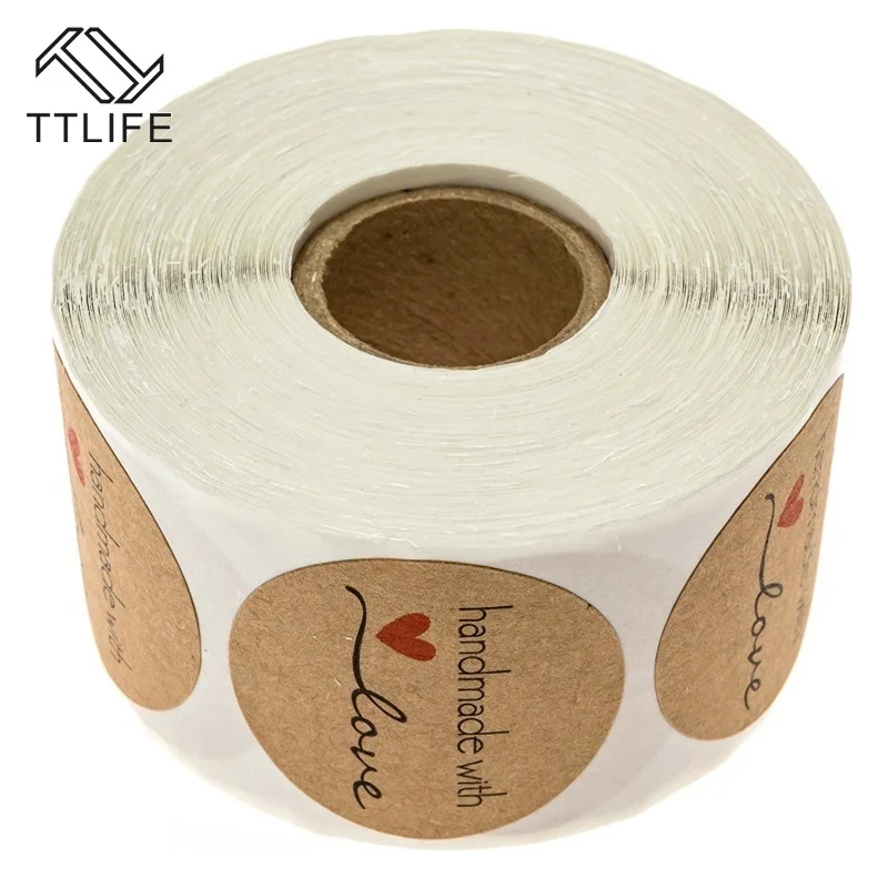 500 шт. круглые наклейки из натуральной крафт-бумаги | Дом и сад