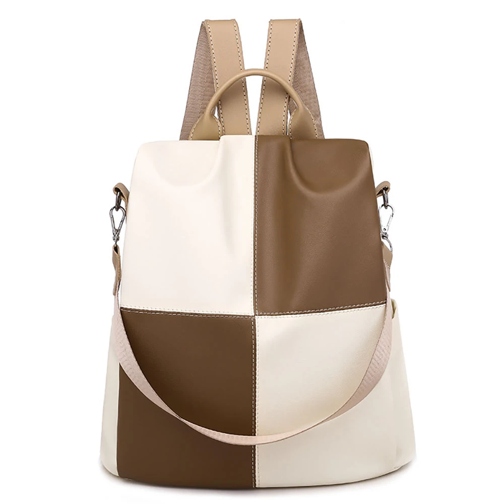 

PU Leather Backpack For Women Plaid Fashion School Travel Bag Backpack For Girls Female Shoulderbag